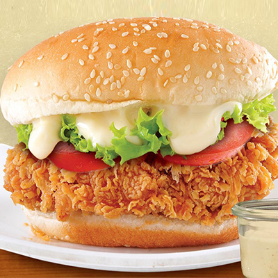 "Crunchy Chicken Burger (Concu) - Click here to View more details about this Product